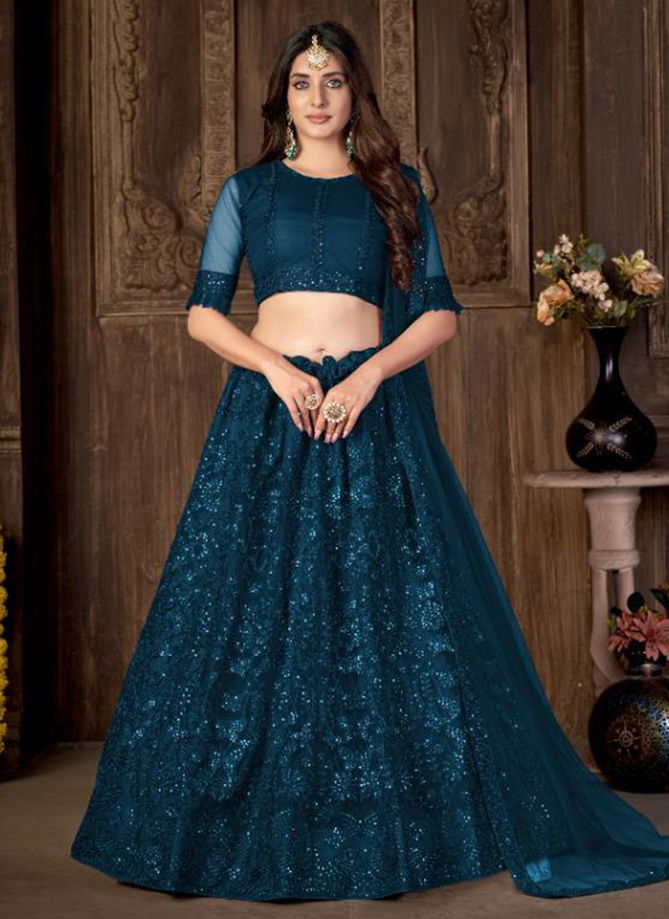 Zeeya Rang Varni Party Wear Net Wholesale Lehenga Choli Collection